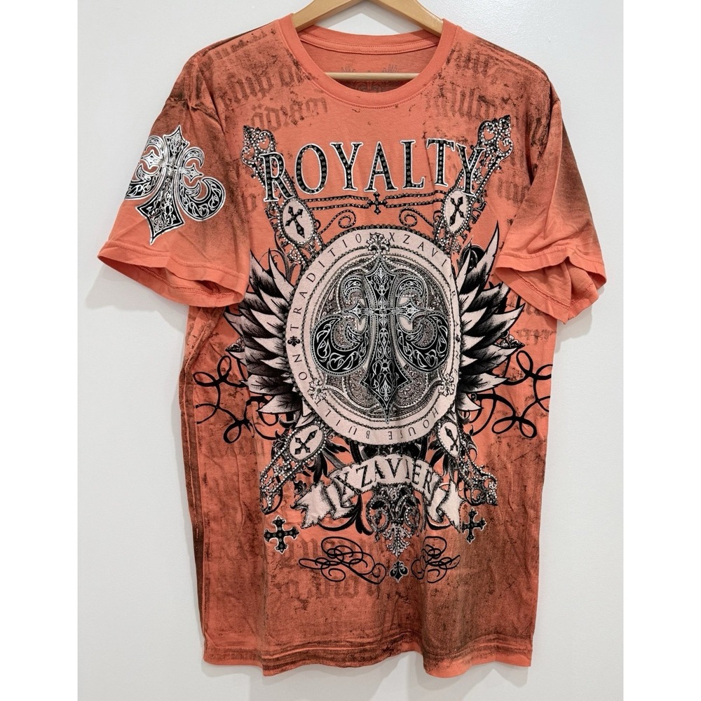XZAVIER AXR Royalty Rhinestone T-Shirt XL Made USA Y2K Grunge Gothic